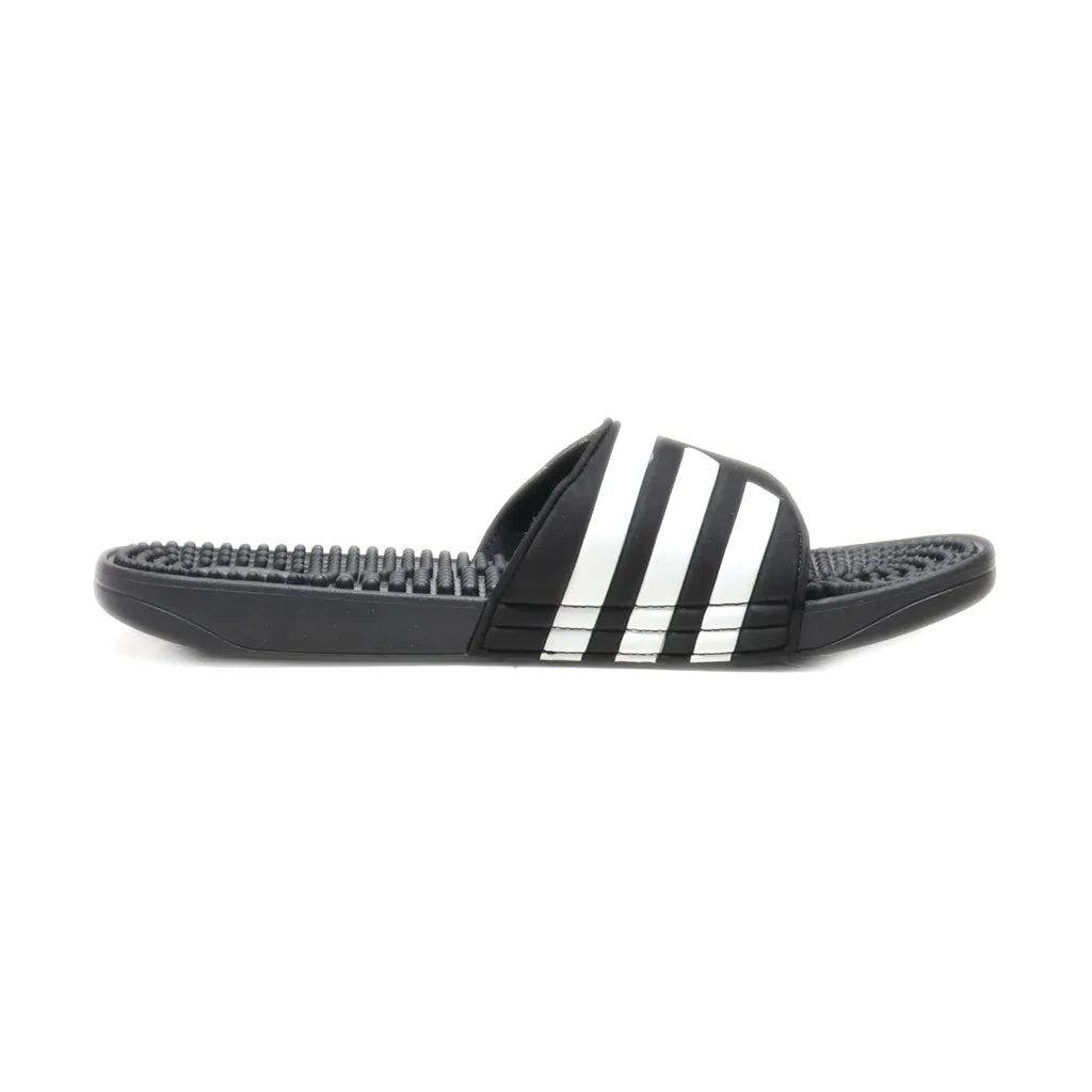 Adidas Adissage Sliders Leather Black Colour For Men