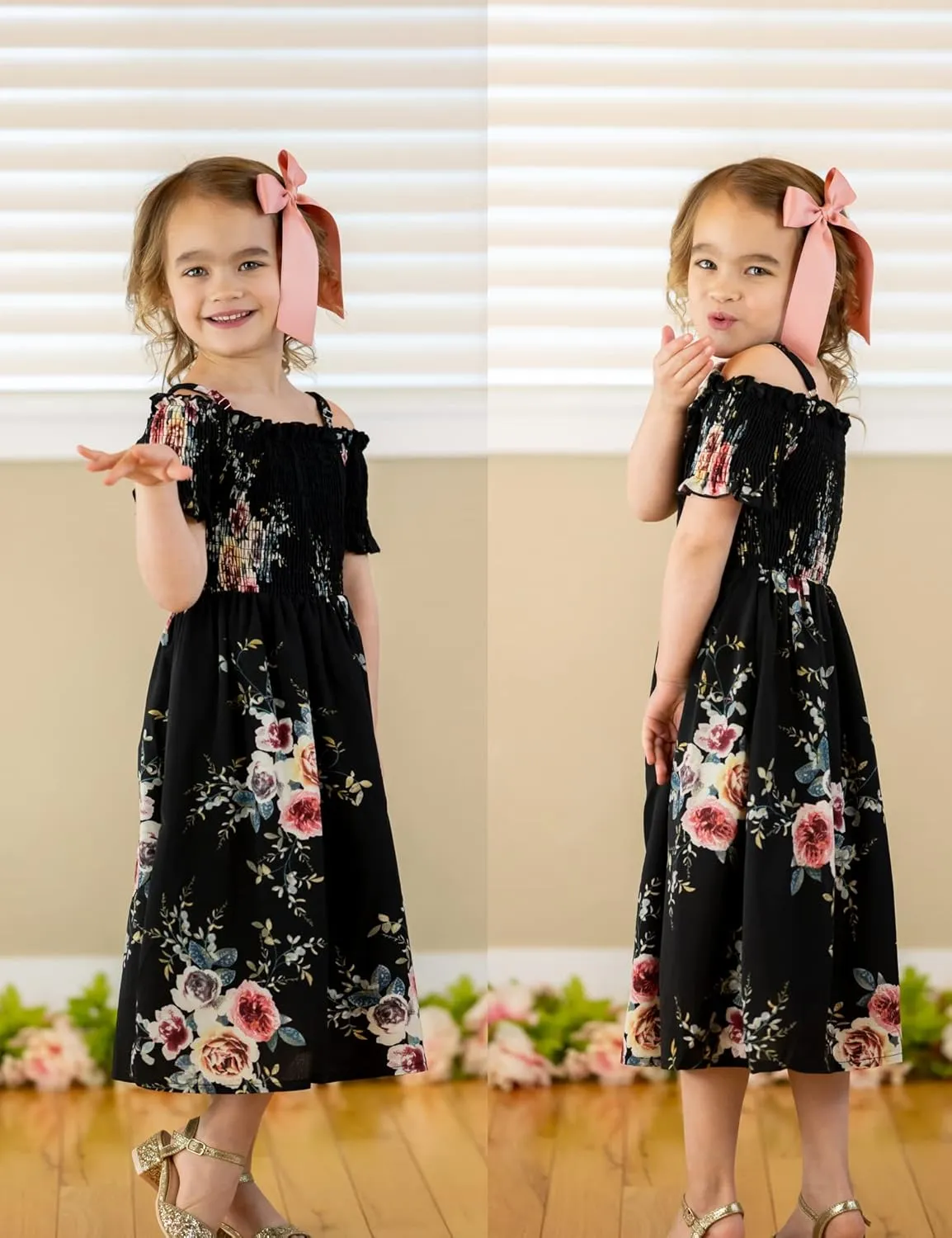 Arshiner Girls Casual Summer Floral Sleeveless Sundress Cami Dress