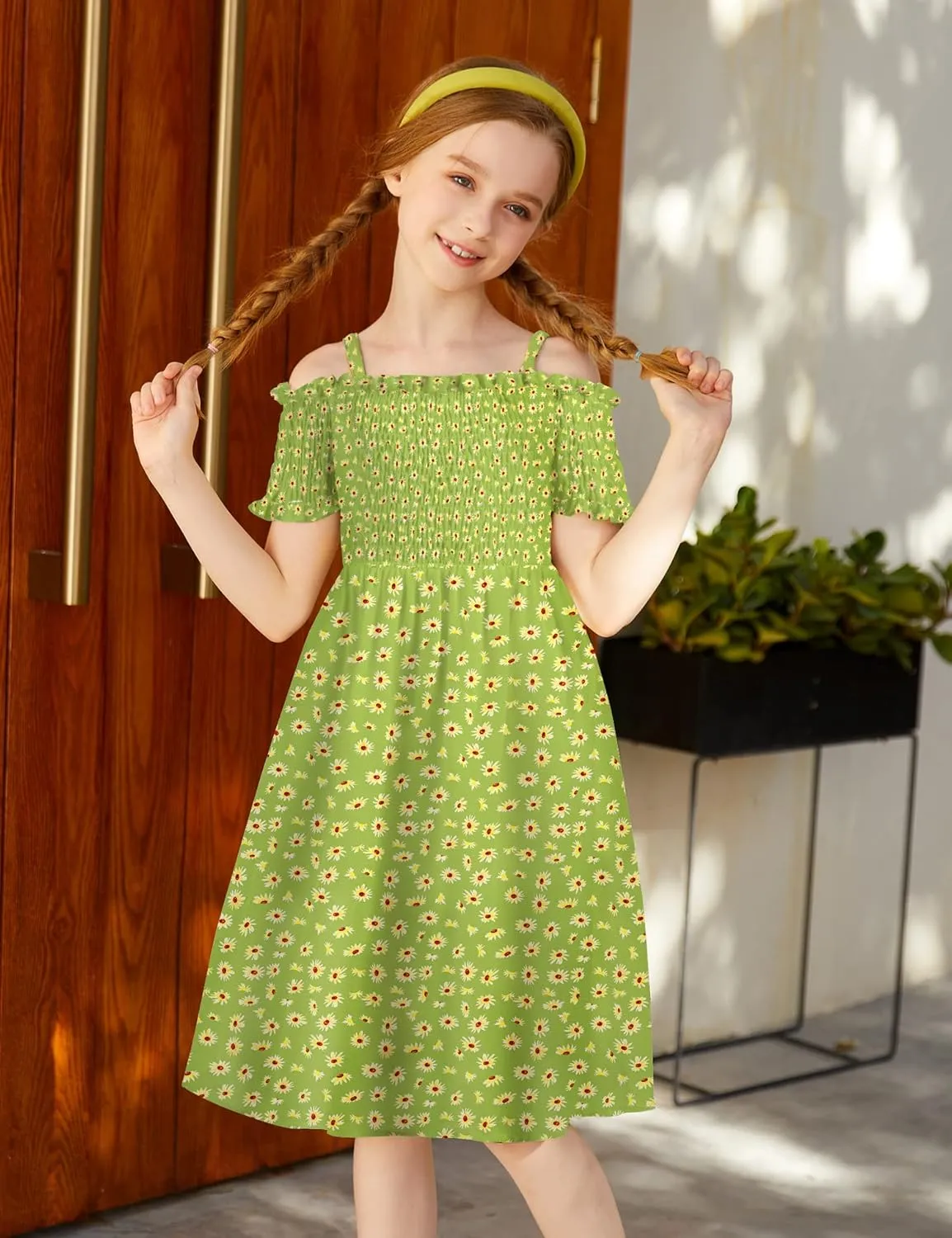 Arshiner Girls Casual Summer Floral Sleeveless Sundress Cami Dress