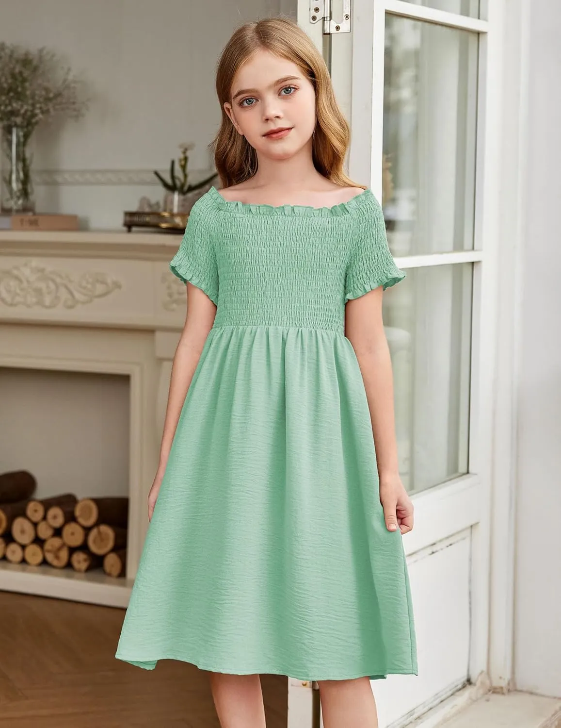 Arshiner Girls Casual Summer Floral Sleeveless Sundress Cami Dress