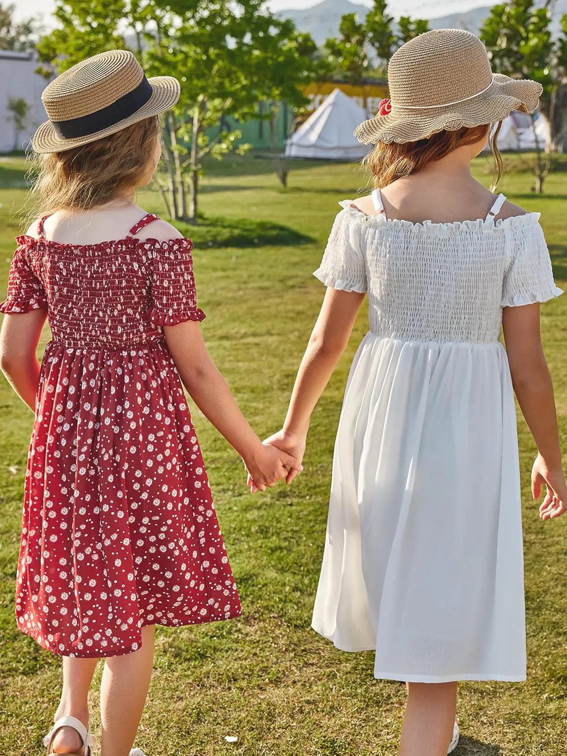 Arshiner Girls Casual Summer Floral Sleeveless Sundress Cami Dress