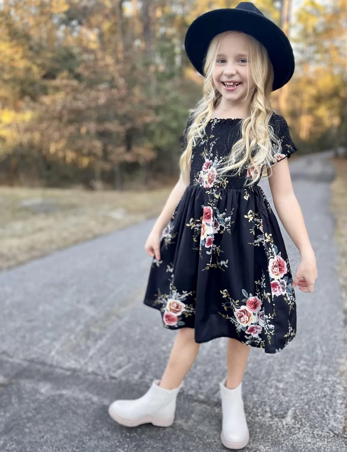 Arshiner Girls Casual Summer Floral Sleeveless Sundress Cami Dress