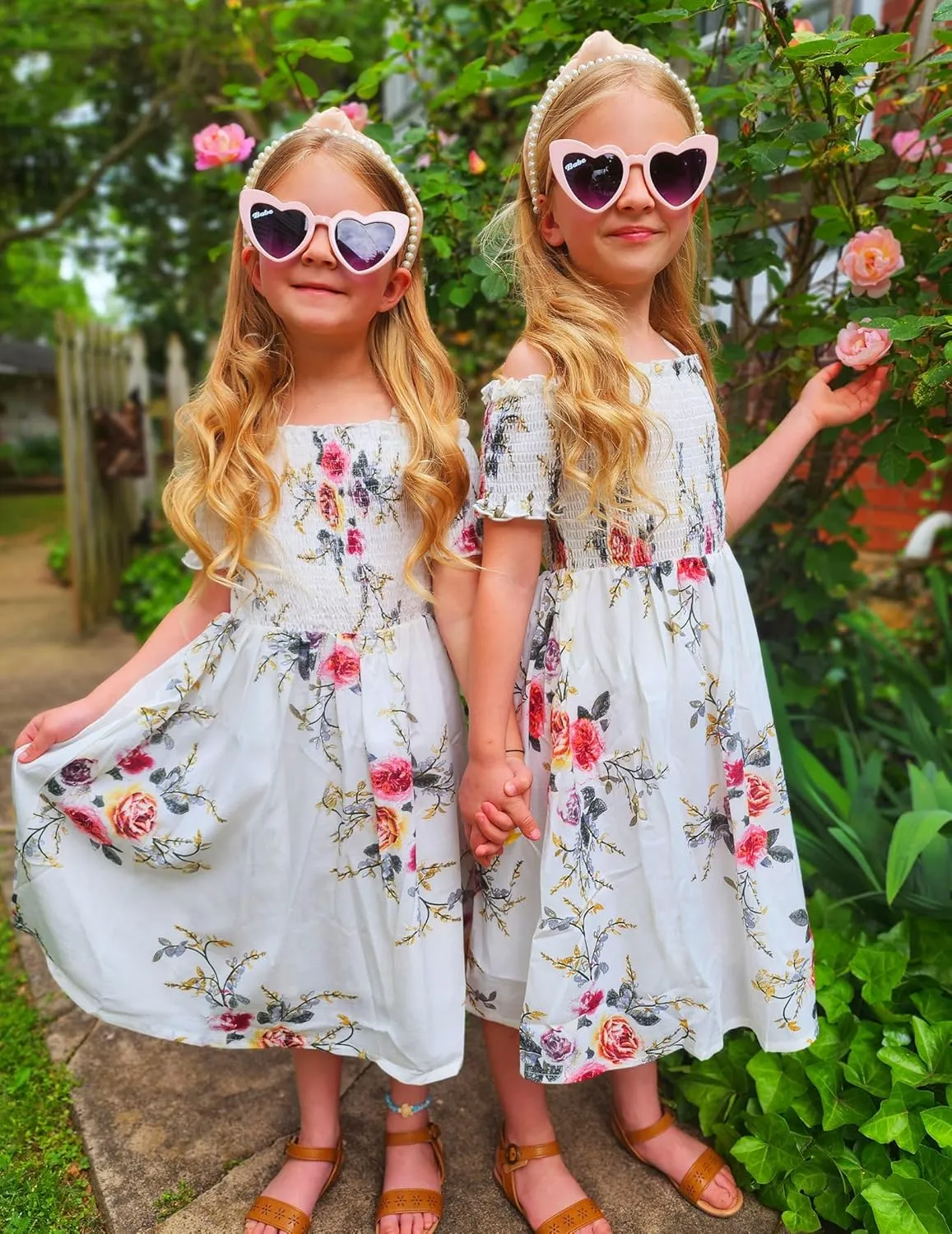 Arshiner Girls Casual Summer Floral Sleeveless Sundress Cami Dress