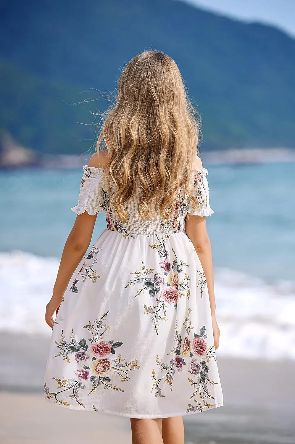 Arshiner Girls Casual Summer Floral Sleeveless Sundress Cami Dress
