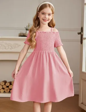 Arshiner Girls Casual Summer Floral Sleeveless Sundress Cami Dress