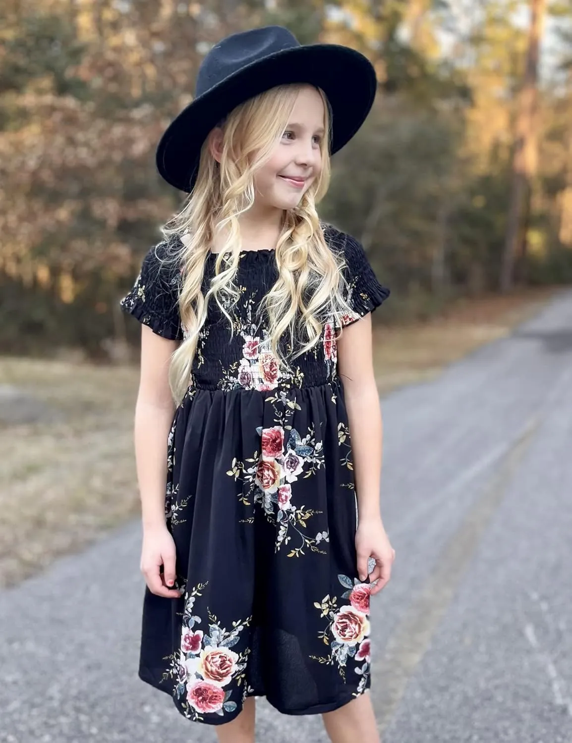 Arshiner Girls Casual Summer Floral Sleeveless Sundress Cami Dress