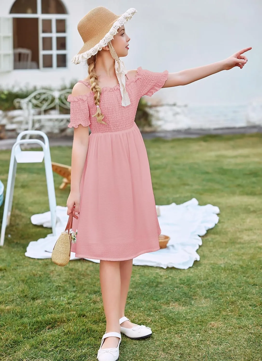 Arshiner Girls Casual Summer Floral Sleeveless Sundress Cami Dress