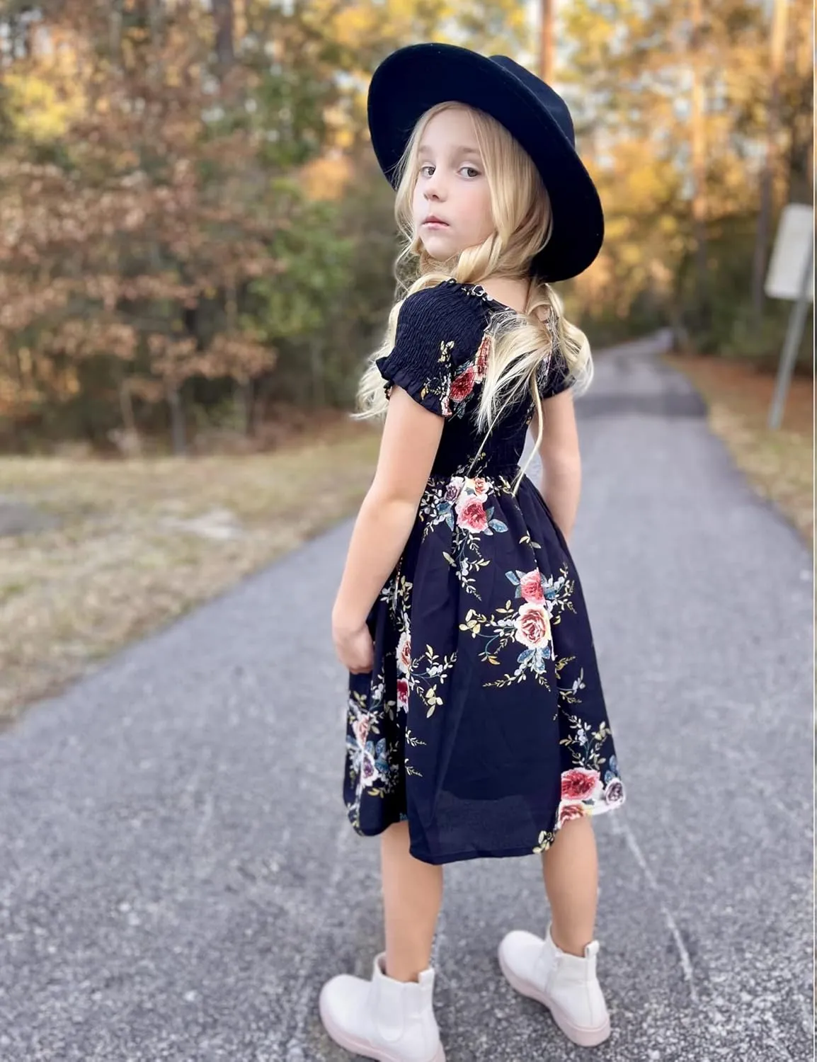 Arshiner Girls Casual Summer Floral Sleeveless Sundress Cami Dress