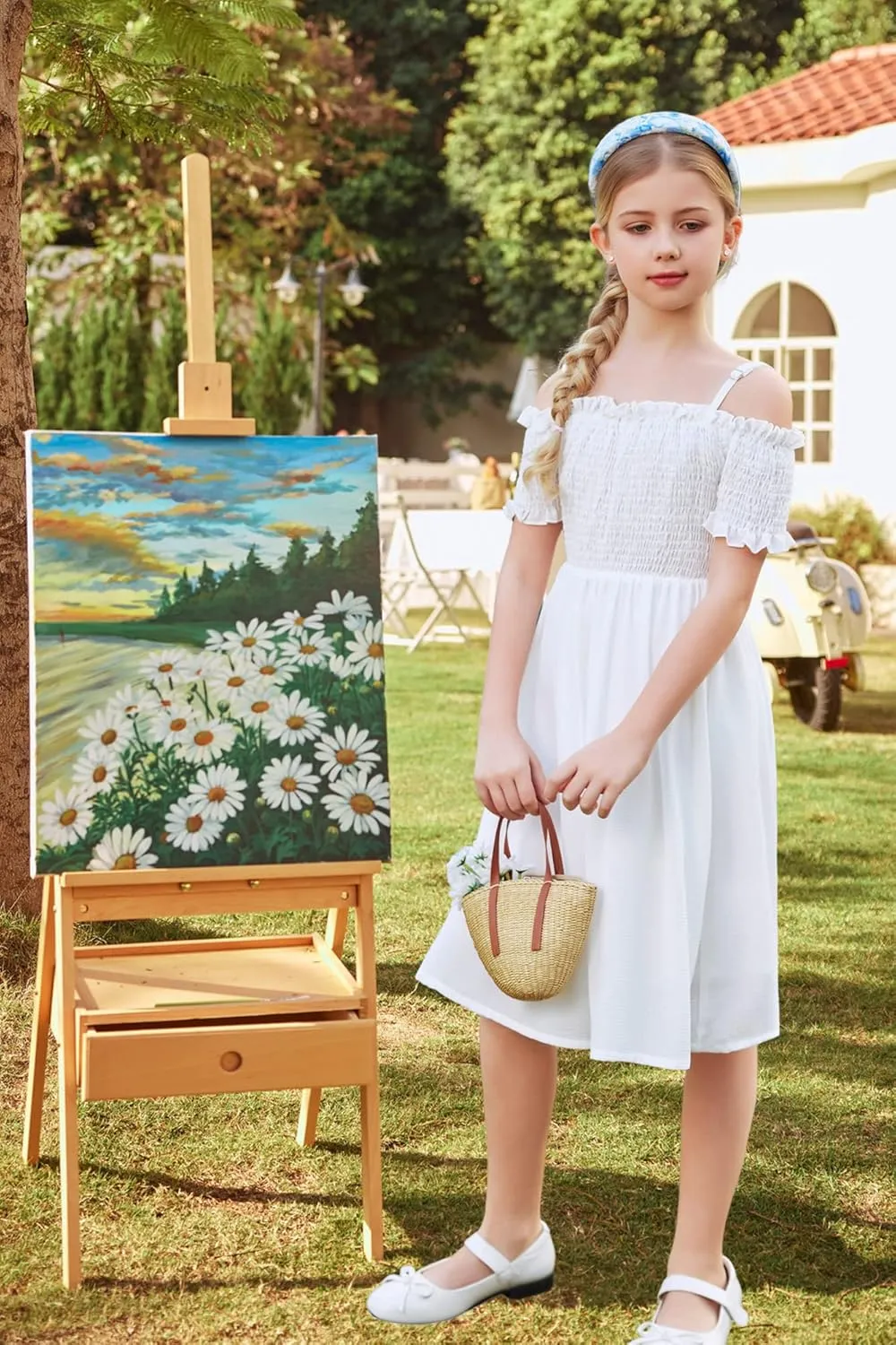 Arshiner Girls Casual Summer Floral Sleeveless Sundress Cami Dress