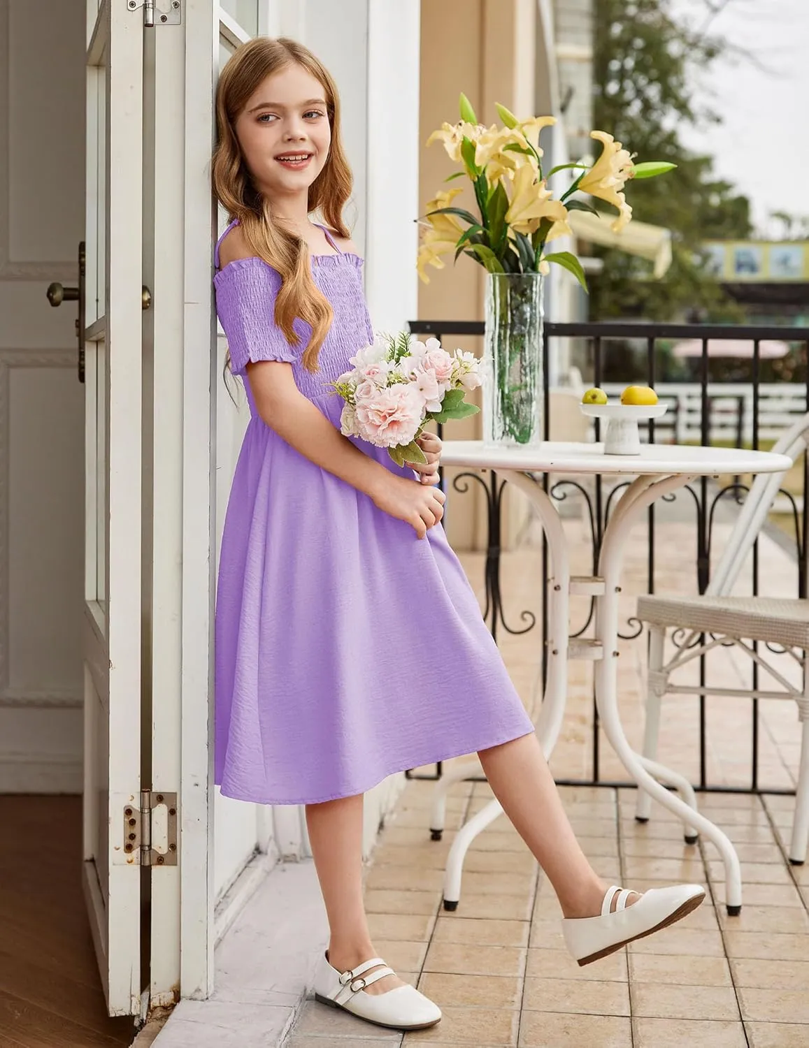 Arshiner Girls Casual Summer Floral Sleeveless Sundress Cami Dress