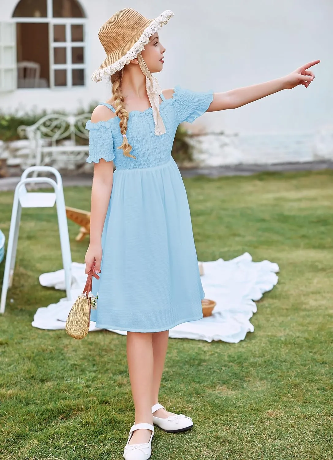 Arshiner Girls Casual Summer Floral Sleeveless Sundress Cami Dress