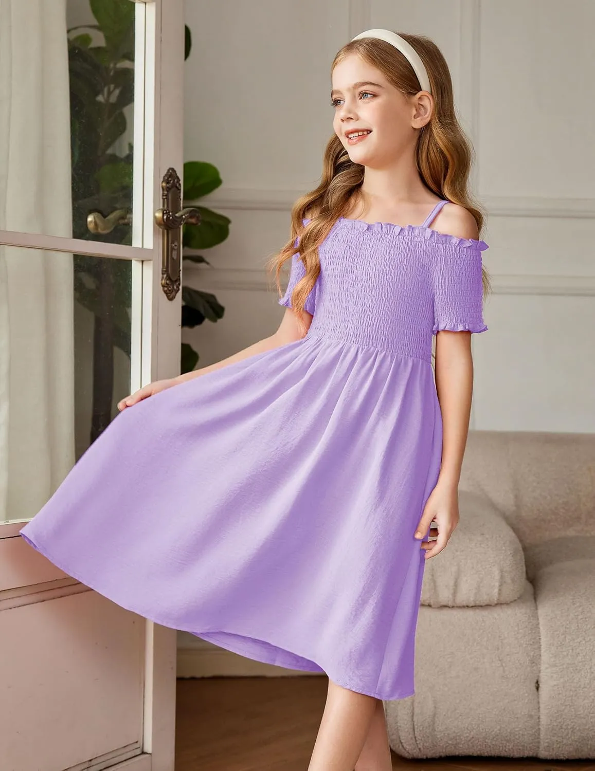 Arshiner Girls Casual Summer Floral Sleeveless Sundress Cami Dress