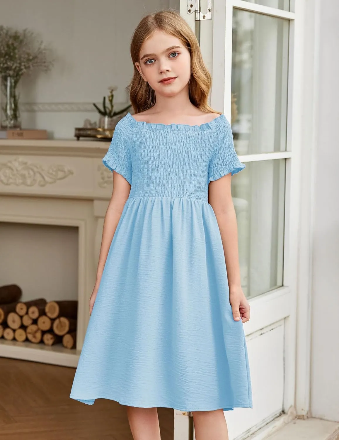 Arshiner Girls Casual Summer Floral Sleeveless Sundress Cami Dress