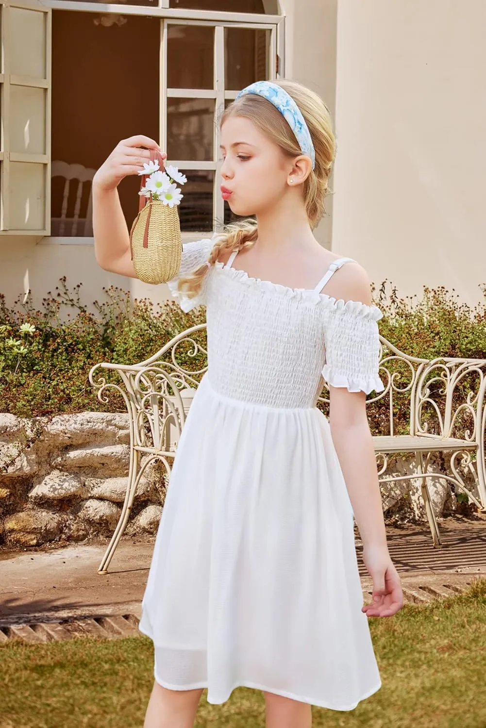 Arshiner Girls Casual Summer Floral Sleeveless Sundress Cami Dress