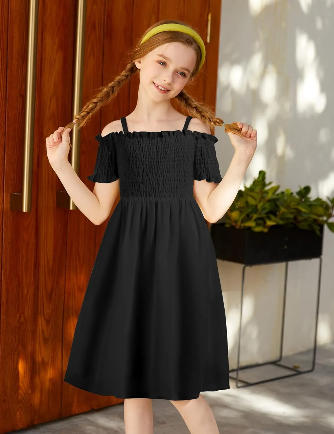 Arshiner Girls Casual Summer Floral Sleeveless Sundress Cami Dress