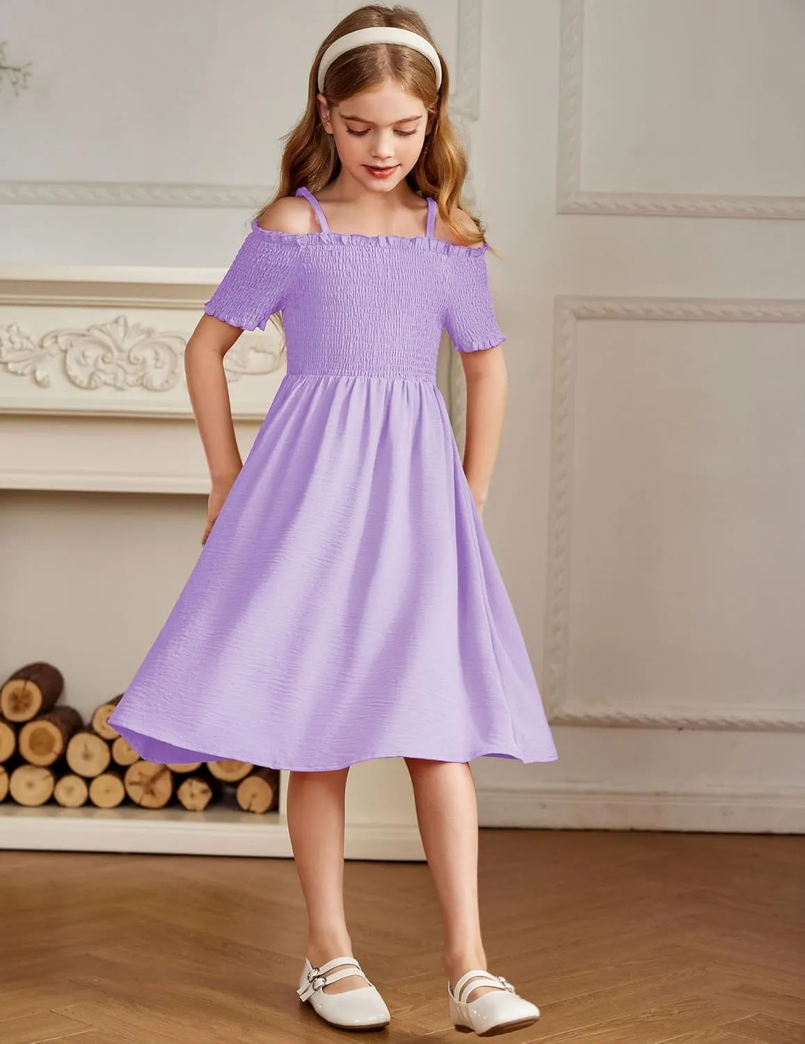 Arshiner Girls Casual Summer Floral Sleeveless Sundress Cami Dress