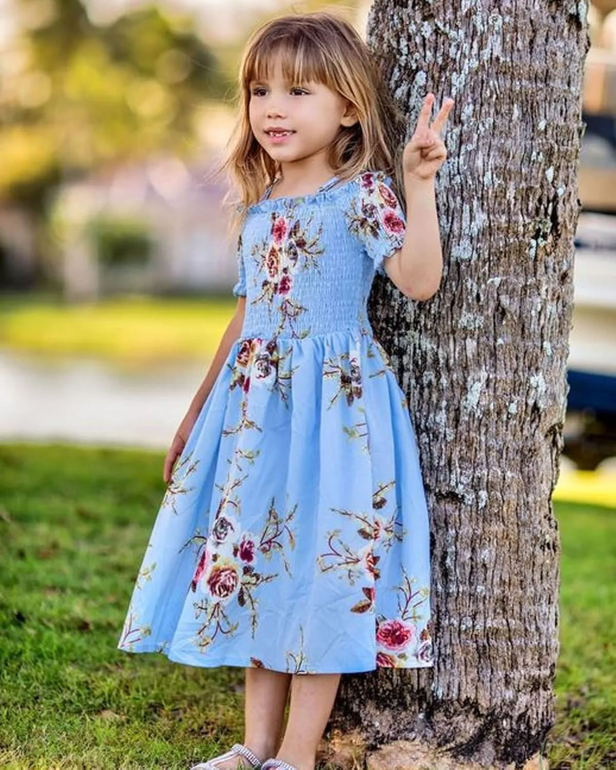 Arshiner Girls Casual Summer Floral Sleeveless Sundress Cami Dress