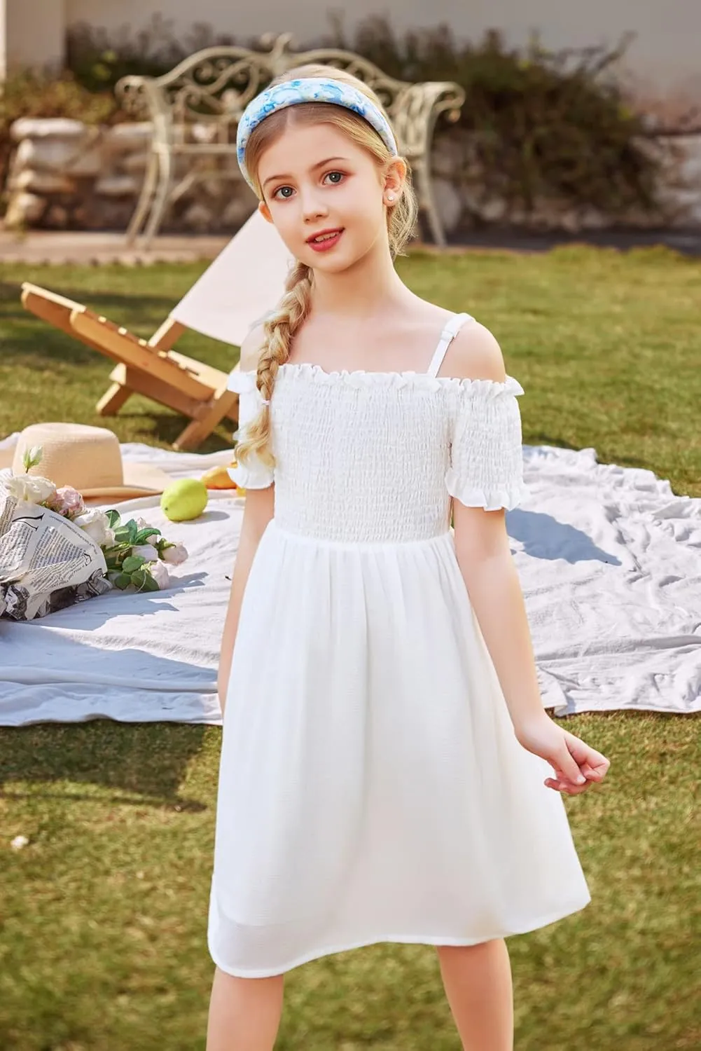 Arshiner Girls Casual Summer Floral Sleeveless Sundress Cami Dress