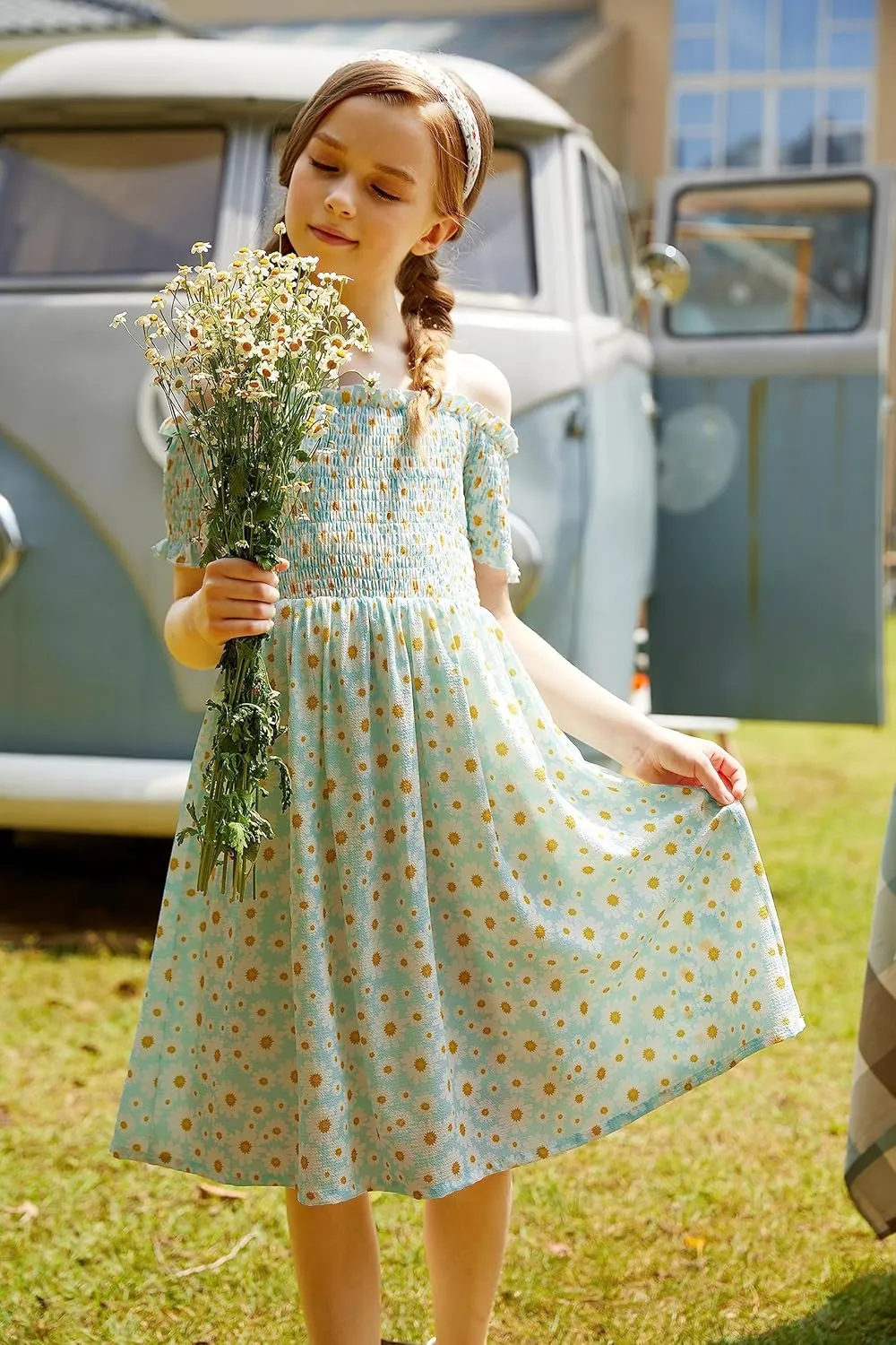 Arshiner Girls Casual Summer Floral Sleeveless Sundress Cami Dress