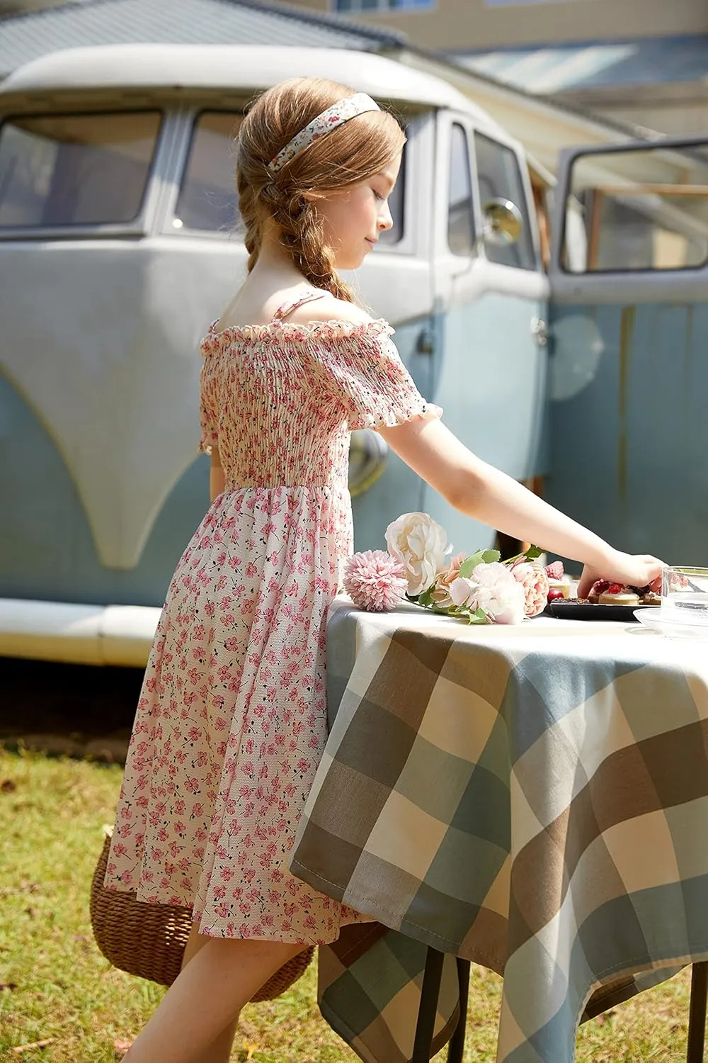 Arshiner Girls Casual Summer Floral Sleeveless Sundress Cami Dress