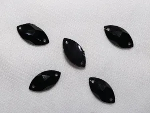Black Eye Plastic Stones - 9x18 mm