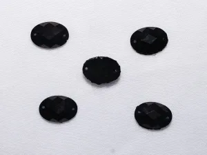 Black Oval Plastic Stones - 11x16 mm