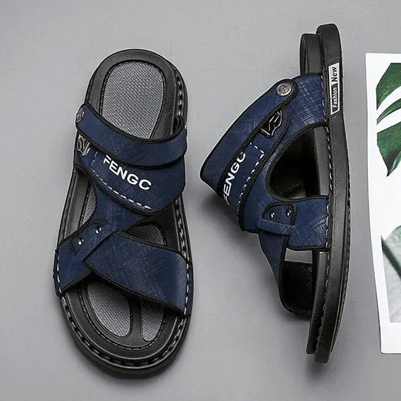 Cuzcare Men Velcro Rubber Sandals Fashionable Casual Summer Footwear