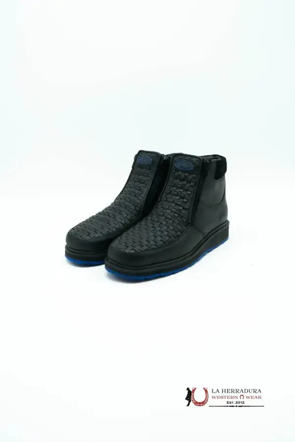 FRANCIA BLACK CRAZY SERBIA BLUE BOTTOM CASUAL SHOES