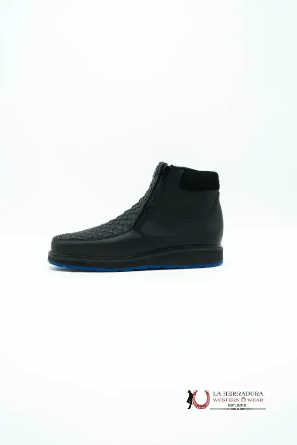 FRANCIA BLACK CRAZY SERBIA BLUE BOTTOM CASUAL SHOES