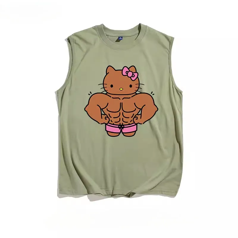 Kitty Strong Gym Sleeveless T-Shirt KI570