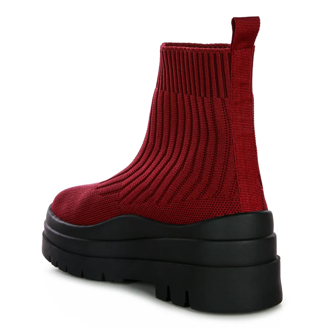 Knitted Platform Chunky Boots