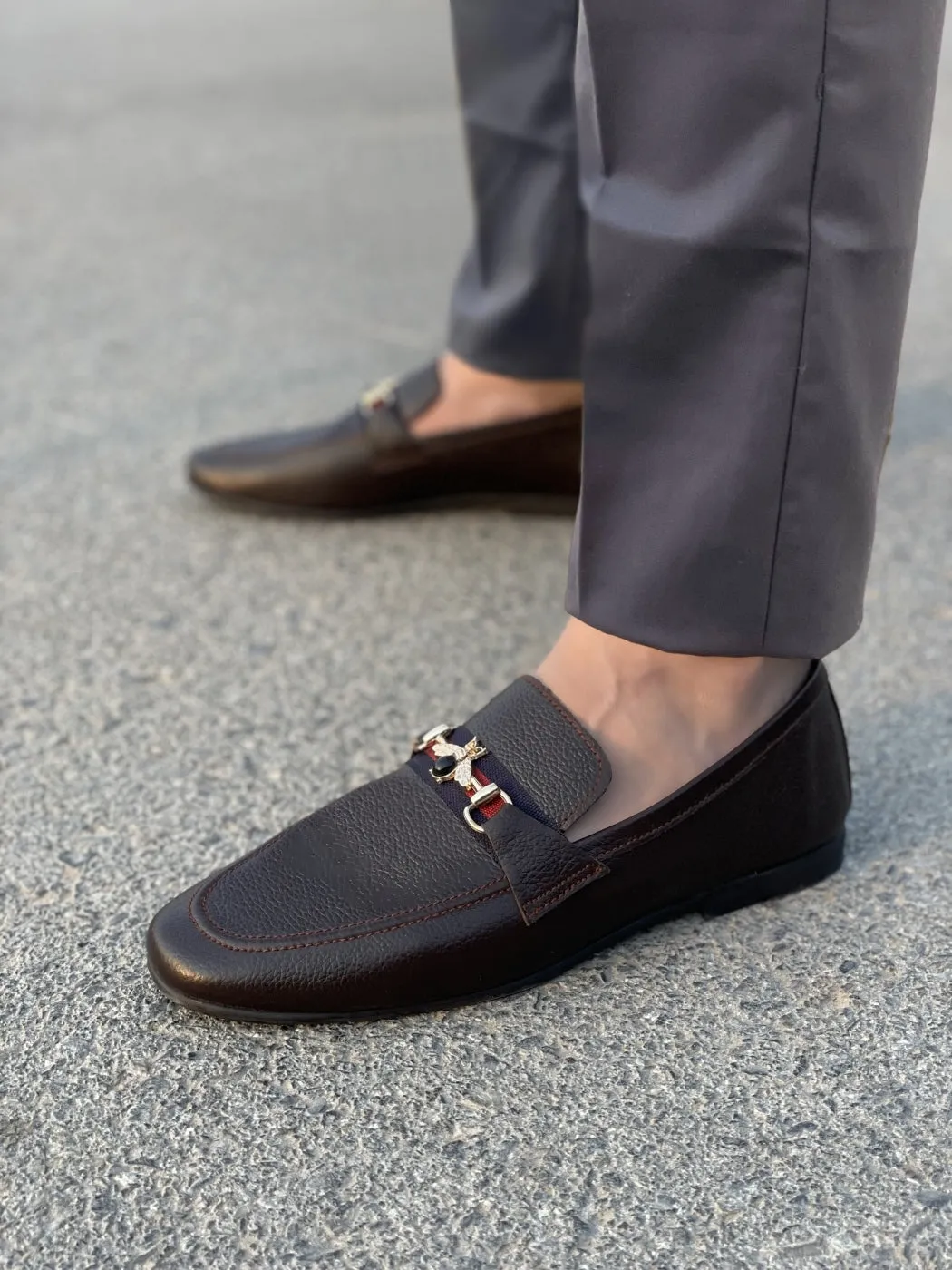 LS Pure Leather Walnut Buckle Formal Shoes LS-423