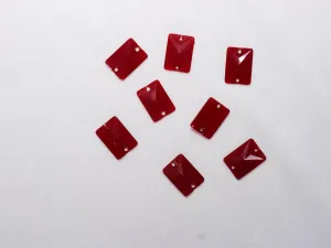 Maroon 2 Hole Rectangle Designer Plastic Stones - 18x13  mm