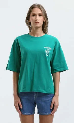 O189247 Casual Relaxed Fit Green Seafoam Long Tee