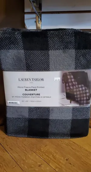 Plaid Printed Microfleece Blanket