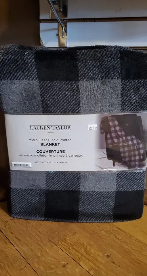 Plaid Printed Microfleece Blanket