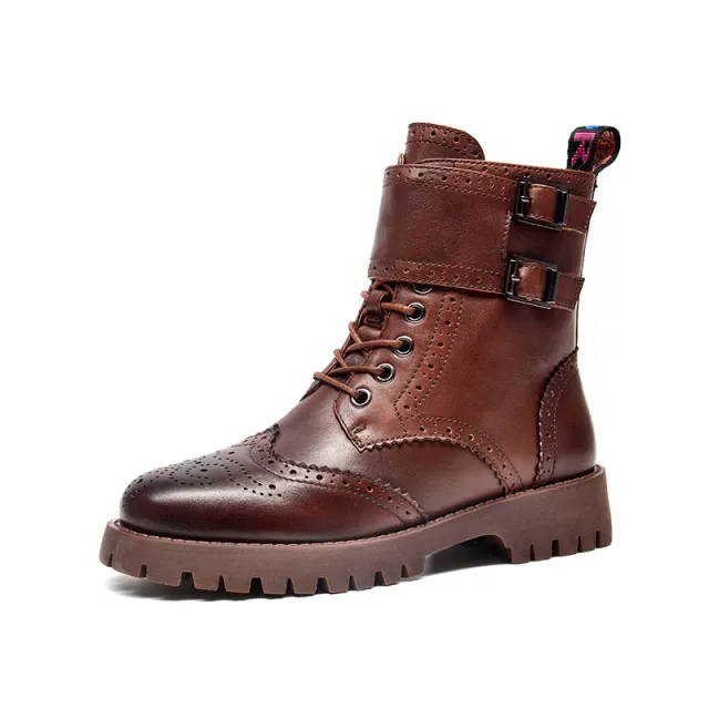 Rocosa Women's High Quality Side Buckle Leather Boots