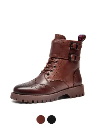 Rocosa Women's High Quality Side Buckle Leather Boots