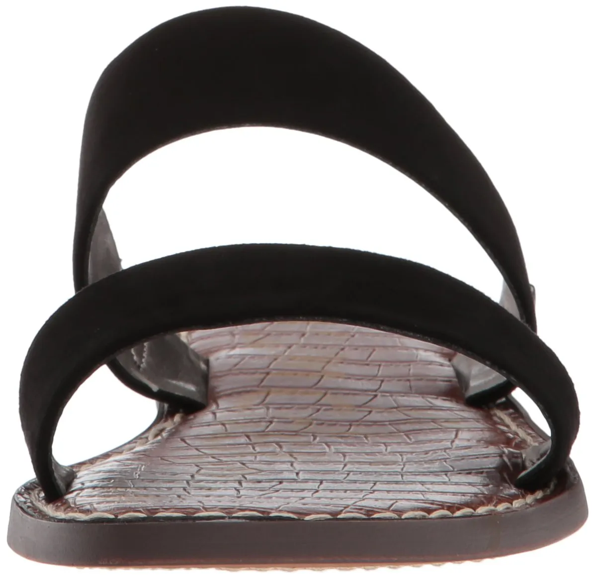Sam Edelman Gala Slide Mule Black Suede Open Toe Two Piece Flat Slip On Sandals