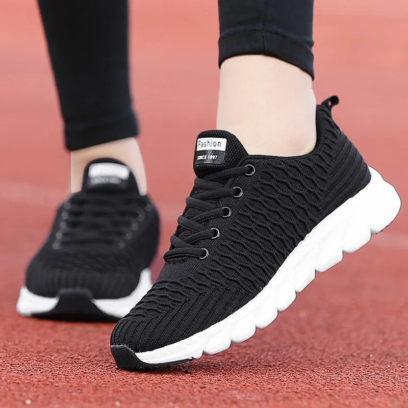 Sonicelife  Women's Sneakers 2024 Fashion Breathable Women Shoes Summer Walking Mesh Light Casual Sneaker Lace-Up Platform Female Footwear