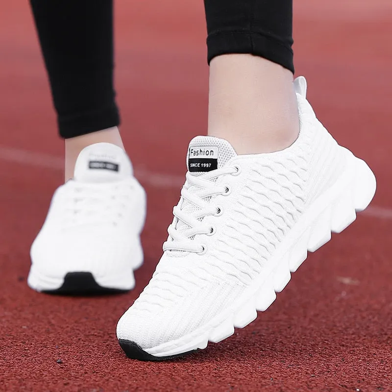 Sonicelife  Women's Sneakers 2024 Fashion Breathable Women Shoes Summer Walking Mesh Light Casual Sneaker Lace-Up Platform Female Footwear