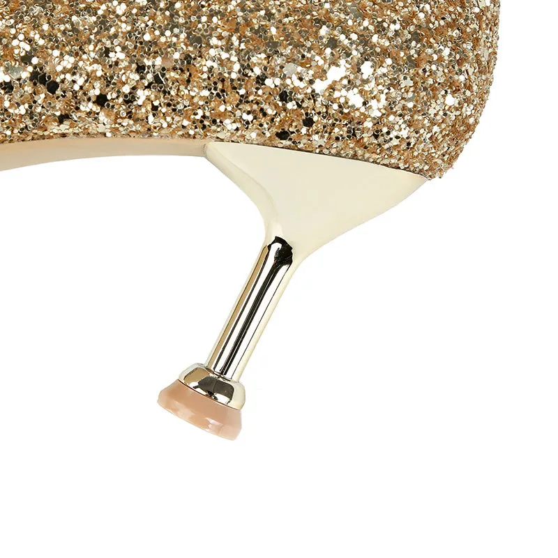 Soulmates Bridal Shop / Pointed Toe Faux Diamond Low Dress Heels