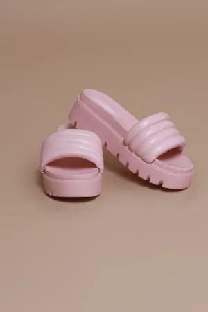 Time Is Running Out Open Toe Slides - Pink