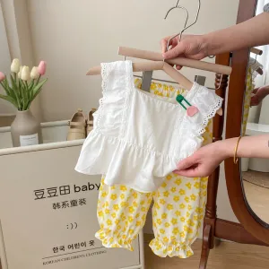 White Cotton Short Two Piece Set